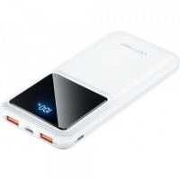 Батарея універсальна Vention 10000mAh 22.5W 3A PD, QC/3.0, LED Display, White (FHKW0)