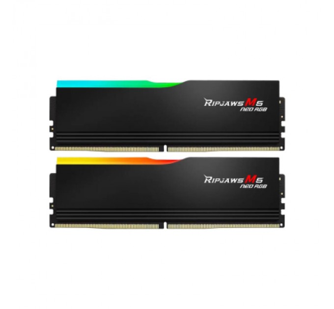 Модуль пам'яті для комп'ютера DDR5 64GB (2x32GB) 6000 MHz Ripjaws M5 Neo RGB Matte Black G.Skill (F5-6000J3636F32GX2-RM5NRK)