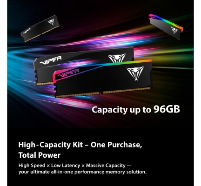 Patriot Модуль пам'яті для комп'ютера DDR5 64GB (2x32GB) 6400 MHz Viper Elite 5 Ultra RGB Patriot (VEUR564G6432K)