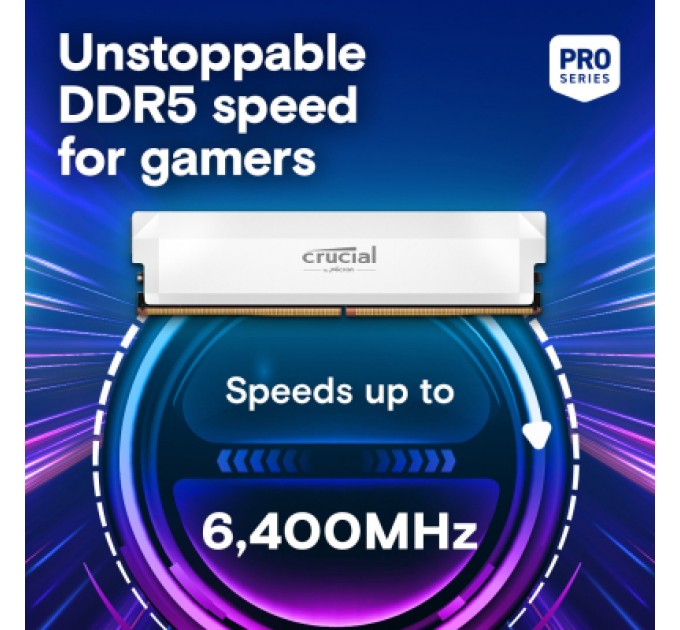 Micron Модуль пам'яті для комп'ютера DDR5 32GB (2x16GB) 6400 MHz Pro Overclocking White Micron (CP2K16G64C38U5W)