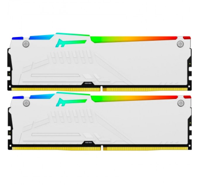 Модуль пам'яті для комп'ютера DDR5 32GB (2x16GB) 6000 MHz Beast RGB EXPO White Kingston Fury (ex.HyperX) (KF560C36BWE2AK2-32)