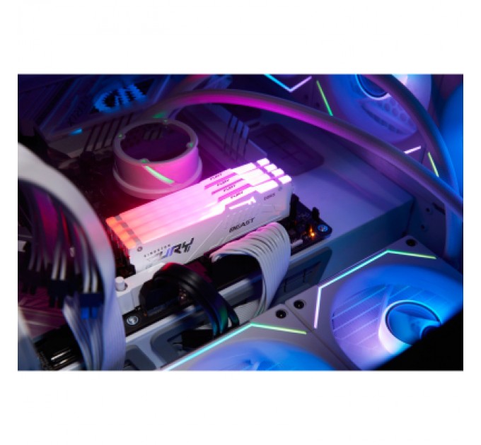 Модуль пам'яті для комп'ютера DDR5 32GB (2x16GB) 6000 MHz Beast RGB EXPO White Kingston Fury (ex.HyperX) (KF560C36BWE2AK2-32)