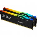Kingston Fury (ex.HyperX) Модуль пам'яті для комп'ютера DDR5 64GB (2x32GB) 6000 MHz Beast RGB EXPO Black Kingston Fury (ex.HyperX) (KF560C36BBE2AK2-64)