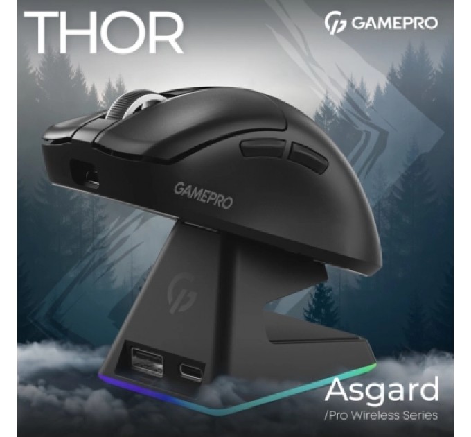 GamePro Мишка GamePro Asgard Thor Wireless/Bluetooth/USB Black (GM023B)