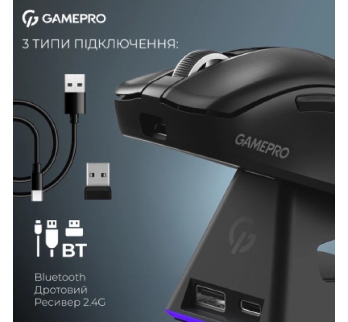 GamePro Мишка GamePro Asgard Thor Wireless/Bluetooth/USB Black (GM023B)