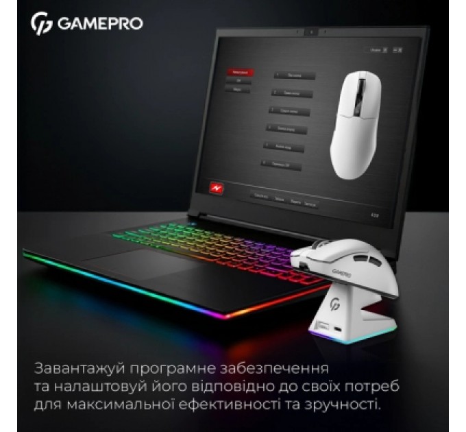Мишка GamePro Asgard Thor Wireless/Bluetooth/USB White (GM023W)