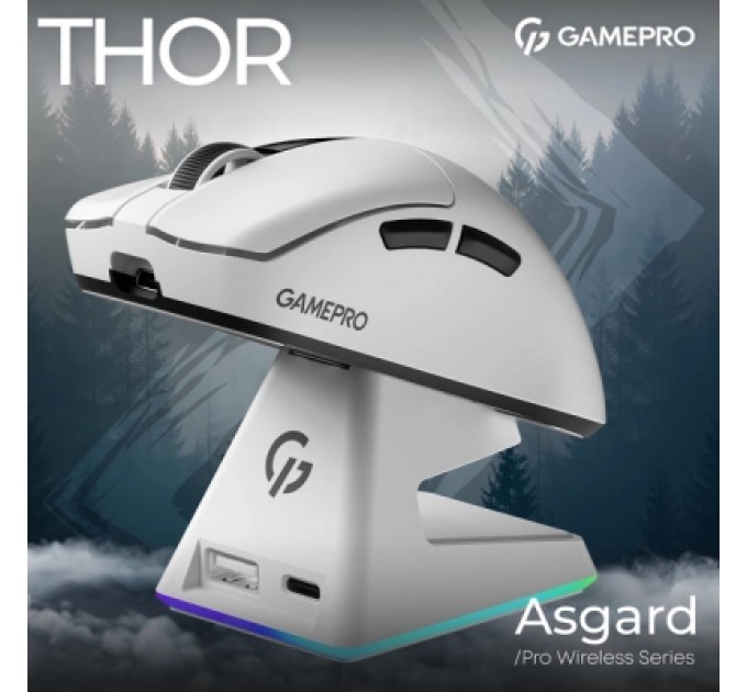 Мишка GamePro Asgard Thor Wireless/Bluetooth/USB White (GM023W)