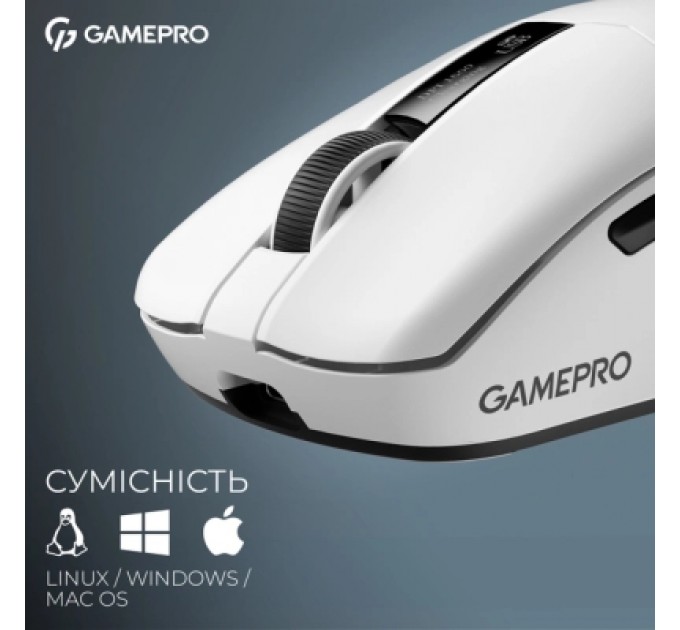 Мишка GamePro Asgard Thor Wireless/Bluetooth/USB White (GM023W)