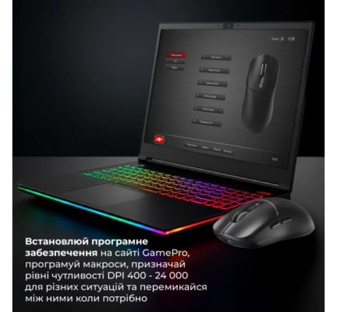 GamePro Мишка GamePro Genesis Ranker Wireless/Bluetooth/USB Black (GM012B)