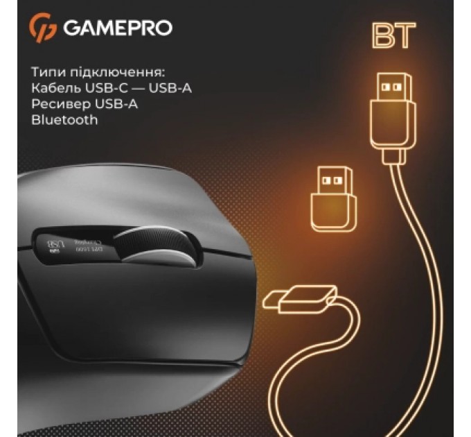 GamePro Мишка GamePro Genesis Ranker Wireless/Bluetooth/USB Black (GM012B)