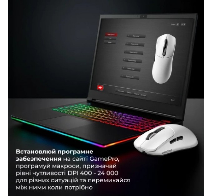 GamePro Мишка GamePro Genesis Ranker Wireless/Bluetooth/USB White (GM012W)