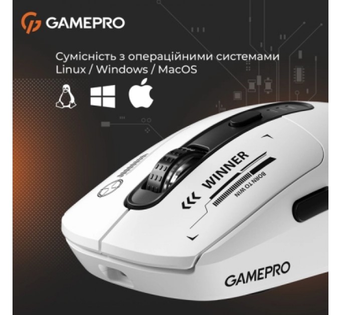 GamePro Мишка GamePro Genesis Winner Wireless/Bluetooth/USB White (GM079W)