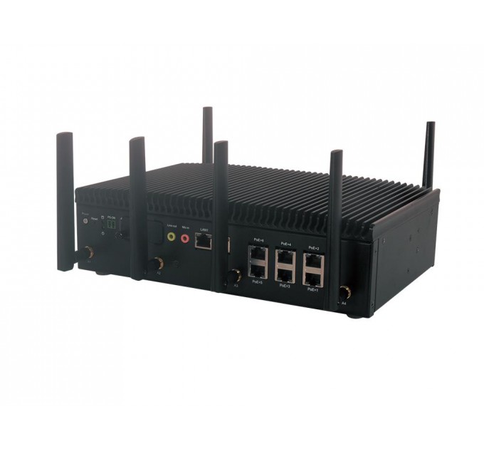 ПК- типу неттоп. IIOT-I530H Lanner Intel i7-1185GRE CPU with DDR4 SODIMM 32GB, 2*HDMI, 2* 2.5GbE & 6*GbE PoE+, 2*RS-232/422/485, 4*USB3.0, Audio, DIO, 1* M.2 B 3042/3052 w/ dual-SIM sockets, 1* M.2 E