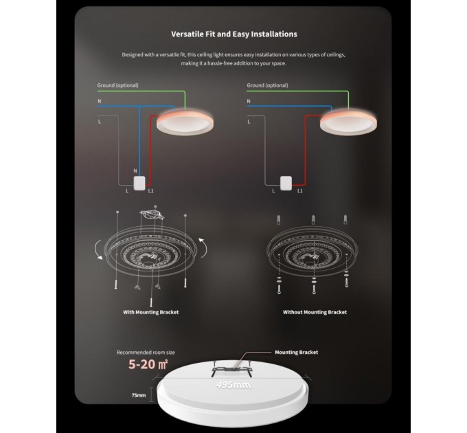 Aqara Стельовий світильник T1M  CL-L02D Aqara