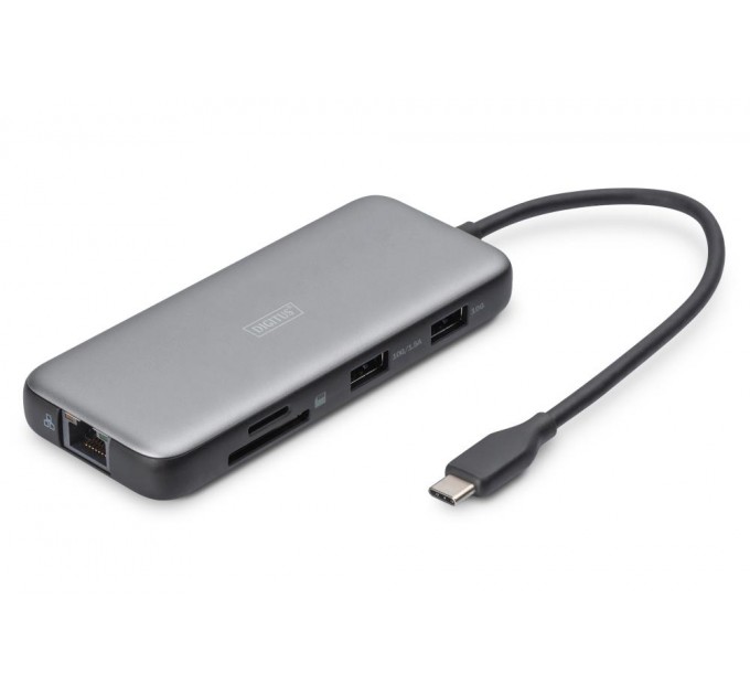 Док-станція USB-C, 8 портів, 2xHDMI, 3xUSB3.0, 1xRJ45, 1xSD, 1xMicroSD, 1xUSB-CPD  DA-70915 DIGITUS by ASSMANN