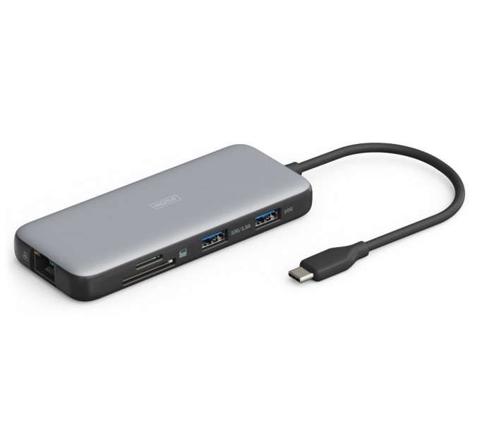 Док-станція USB-C, 8 портів, 2xHDMI, 3xUSB3.0, 1xRJ45, 1xSD, 1xMicroSD, 1xUSB-CPD  DA-70915 DIGITUS by ASSMANN
