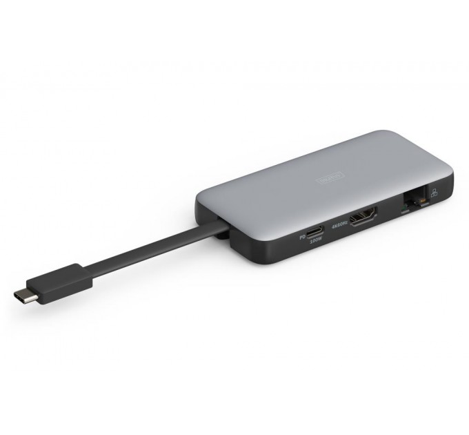 Док-станція USB-C, 7 портів, 1xHDMI, 2xUSB 3.2 Gen 1, 1xRJ45, 1xSD, 1xMicroSD, 1xPD DA-70916 DIGITUS by ASSMANN