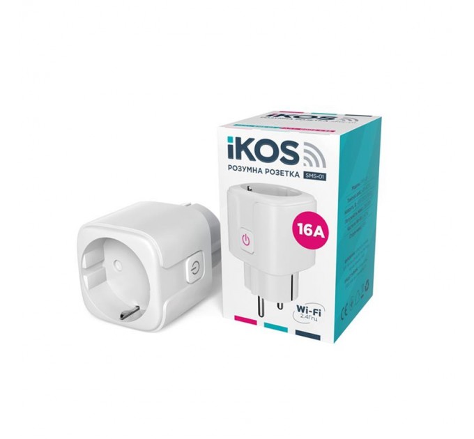 Розумна розетка Ikos SMS-01 White (0009-CSS)