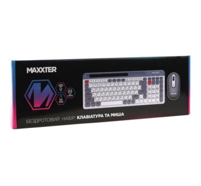 Комплект Maxxter KMS-WCM-03G-UA Wireless Gray/White (KMS-WCM-03G-UA)