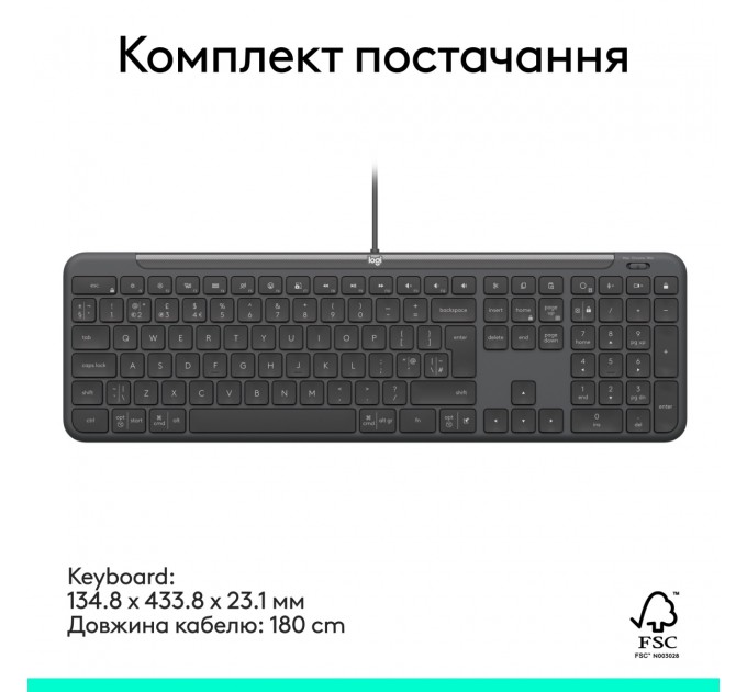 Logitech Клавіатура Logitech Signature Slim K620 for Business Graphite (920-013333)