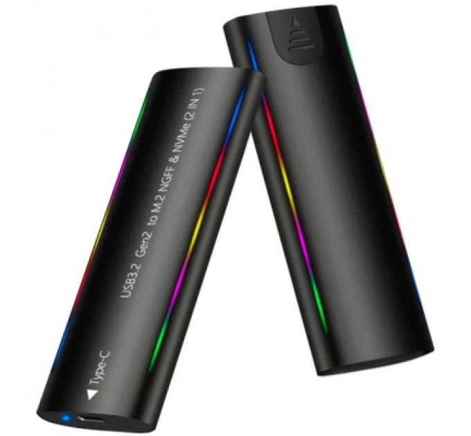 Кишеня зовнішня Dynamode M.2 SSD NVMe/SATA combo USB3.2 GEN2 Type-C aluminium black (DM-CAD-SSD10)