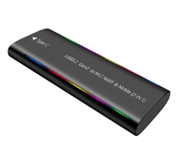 Кишеня зовнішня Dynamode M.2 SSD NVMe/SATA combo USB3.2 GEN2 Type-C aluminium black (DM-CAD-SSD10)