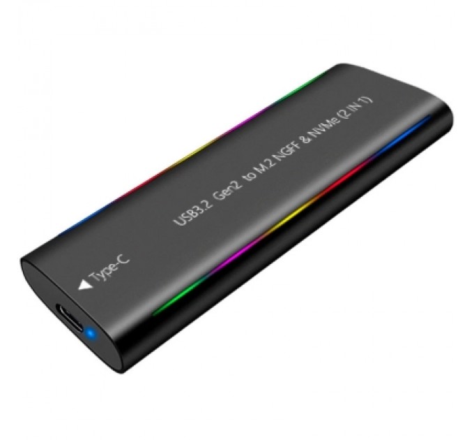 Кишеня зовнішня Dynamode M.2 SSD NVMe/SATA combo USB3.2 GEN2 Type-C aluminium black (DM-CAD-SSD10)