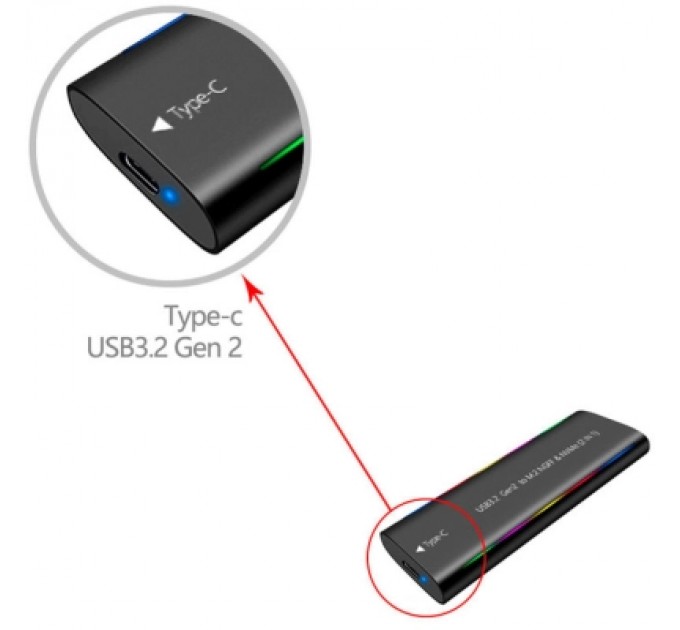 Кишеня зовнішня Dynamode M.2 SSD NVMe/SATA combo USB3.2 GEN2 Type-C aluminium black (DM-CAD-SSD10)