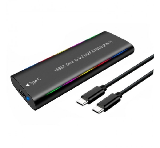 Кишеня зовнішня Dynamode M.2 SSD NVMe/SATA combo USB3.2 GEN2 Type-C aluminium black (DM-CAD-SSD10)