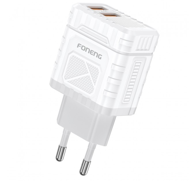 Foneng Зарядний пристрій Foneng EU57 (2USBх2.4A) White (EU57-CH)