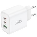 Зарядний пристрій Foneng GaN10 (1хUSB, 2хUSB-C) 65W White (GaN10-EU-CH-TC-W) + кабель USB Type-C