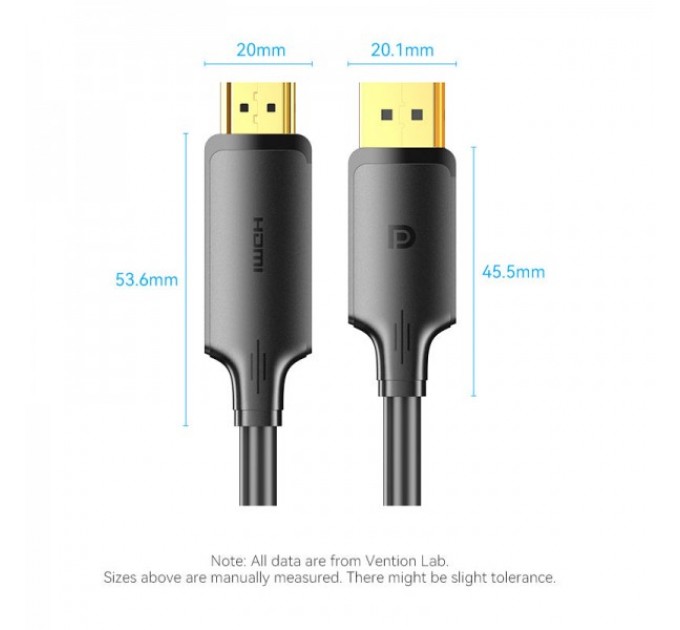 Vention Кабель Vention DisplayPort - HDMI (M/M), 5 м, Black (HFOBJ)
