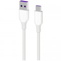 Дата кабель USB 2.0 AM to USB-C 1.0m Glow white 2E (2E-CCAC-WH_)