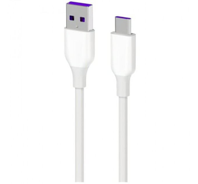 Дата кабель USB 2.0 AM to USB-C 1.0m Glow white 2E (2E-CCAC-WH_)