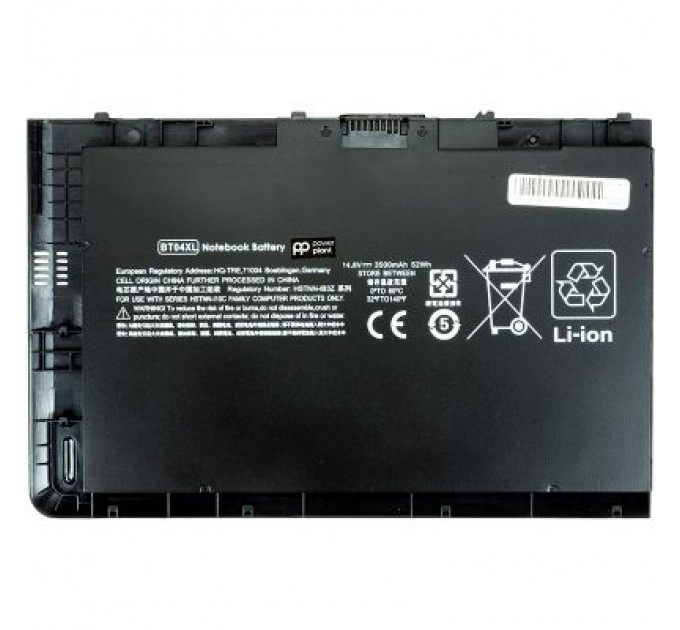 PowerPlant Акумулятор до ноутбука HP EliteBook Folio 9470m (BT04XL, HP9470PB) 14.8V 3500mAh PowerPlant (NB460670)