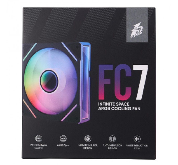 1stPlayer Кулер до корпусу 1stPlayer FC7 Black (FC7-BK-1IN1)
