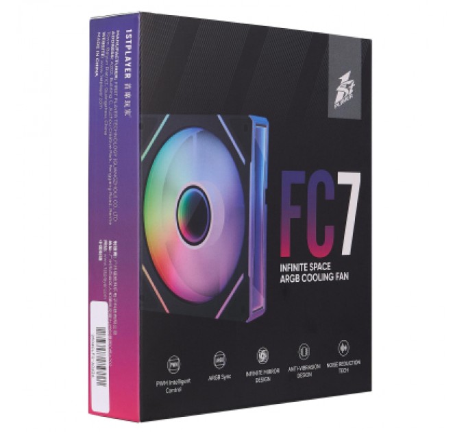 1stPlayer Кулер до корпусу 1stPlayer FC7 Black (FC7-BK-1IN1)