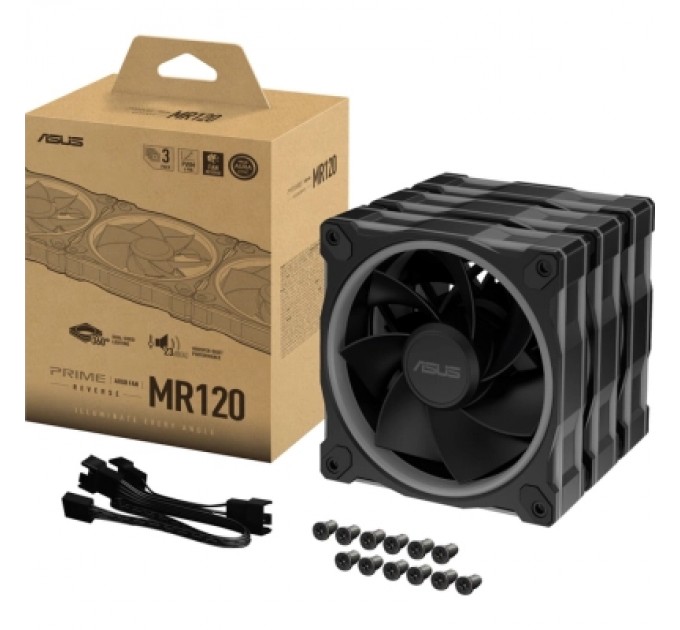Кулер до корпусу ASUS PRIME MR120 REVERSE ARGB BLACK 3IN1 (90DA00L0-B09020)