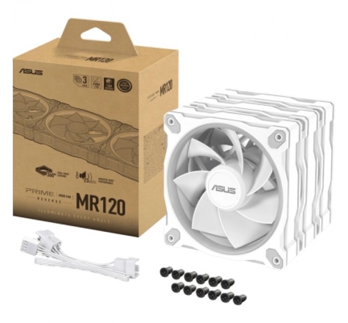 Кулер до корпусу ASUS PRIME MR120 REVERSE ARGB WHITE 3IN1 (90DA00L3-B09020)