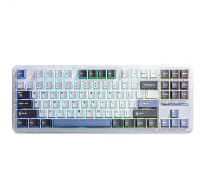 Aula Клавіатура Aula F87 Gasket Greywood V3 Wireless/Bluetooth/USB UA White (6948391208602)