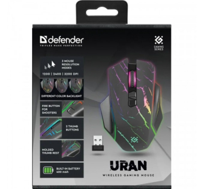 Мишка Defender Uran GM503 Wireless Black (52503)