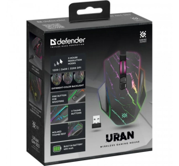 Мишка Defender Uran GM503 Wireless Black (52503)