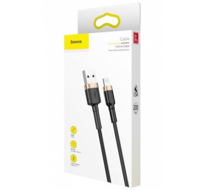 Дата кабель USB 2.0 AM to Lightning 2.0m 1.5A gold-black Baseus (CALKLF-CV1)