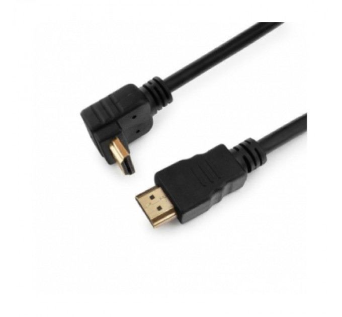 Merlion Кабель мультимедійний HDMI M to HDMI M 1.5m V1.4 90° corner black Merlion (YT-HDMI(M)/(M)HS-1.5m-90°)