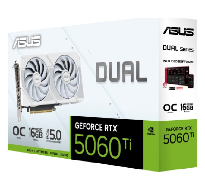 Відеокарта ASUS GeForce RTX5060Ti 16Gb DUAL WHITE OC (DUAL-RTX5060TI-O16G-WHITE)
