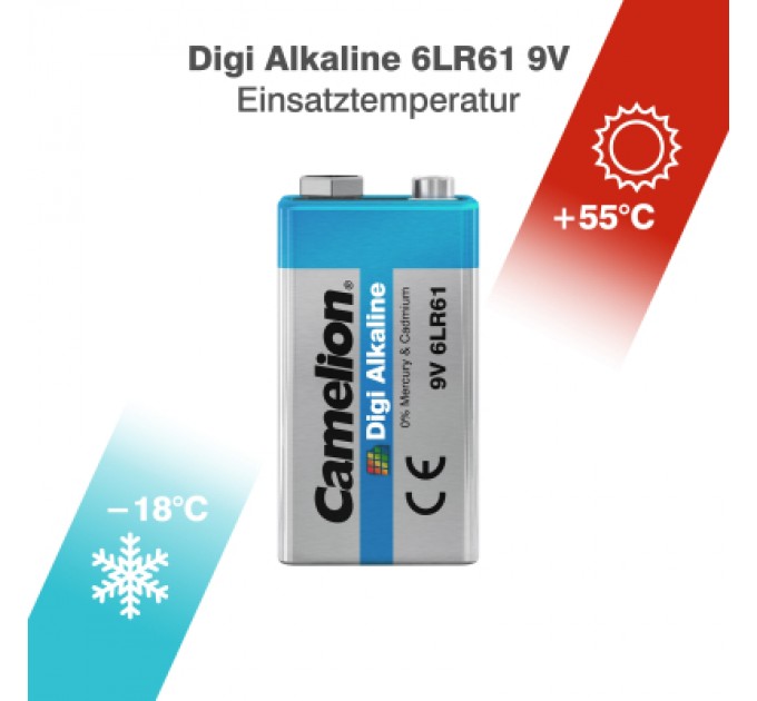 Camelion Батарейка Camelion Крона 6LR61 9V Digi Alkaline * 1 (6LR61-BP1DG)