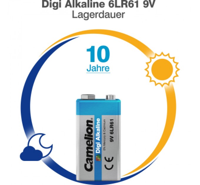 Camelion Батарейка Camelion Крона 6LR61 9V Digi Alkaline * 1 (6LR61-BP1DG)