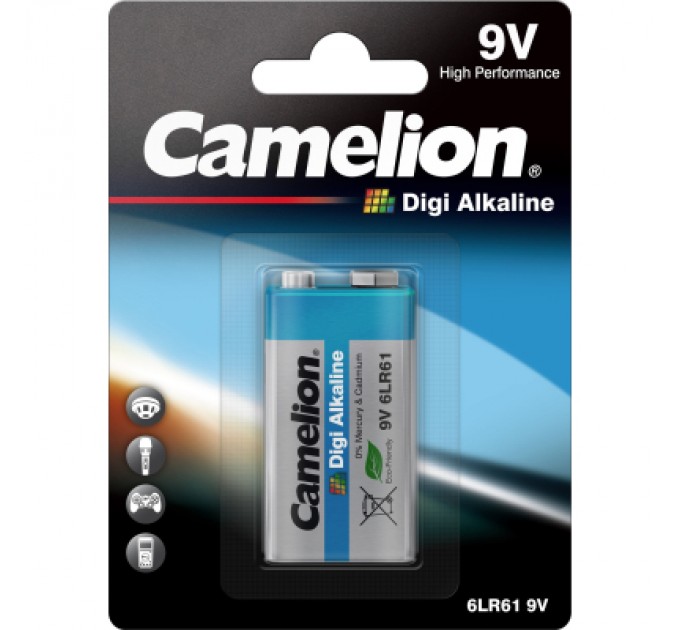 Camelion Батарейка Camelion Крона 6LR61 9V Digi Alkaline * 1 (6LR61-BP1DG)