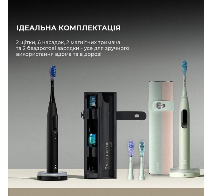 Oclean Електрична зубна щітка Oclean X Ultra 20 S Duo Set Green+Black