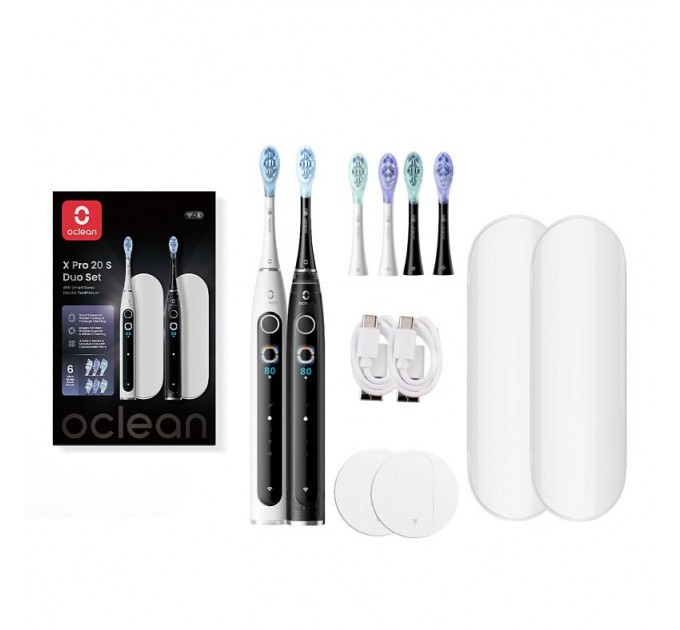 Oclean Електрична зубна щітка Oclean X Pro 20 S Duo Set White+Black